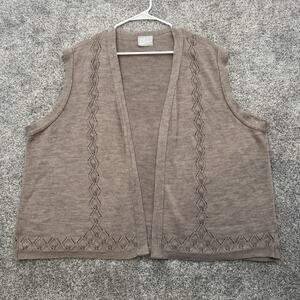 Vintage 80s Open Front Cardigan Sweater 4X Soft Knit Grandma Cozy Cottagecore